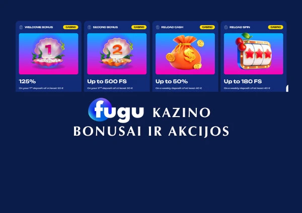 „Fugu“ kazino bonusai ir akcijos