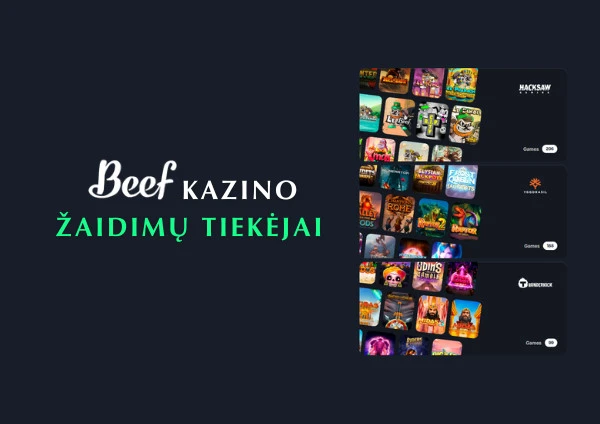 Tūkstančiai „Beef“ kazino žaidimų – tik iš geriausių tiekėjų