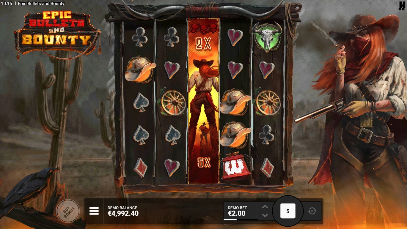 Žaidimo funkcijos Epic-Bullets-and-Bounty-funkcijos