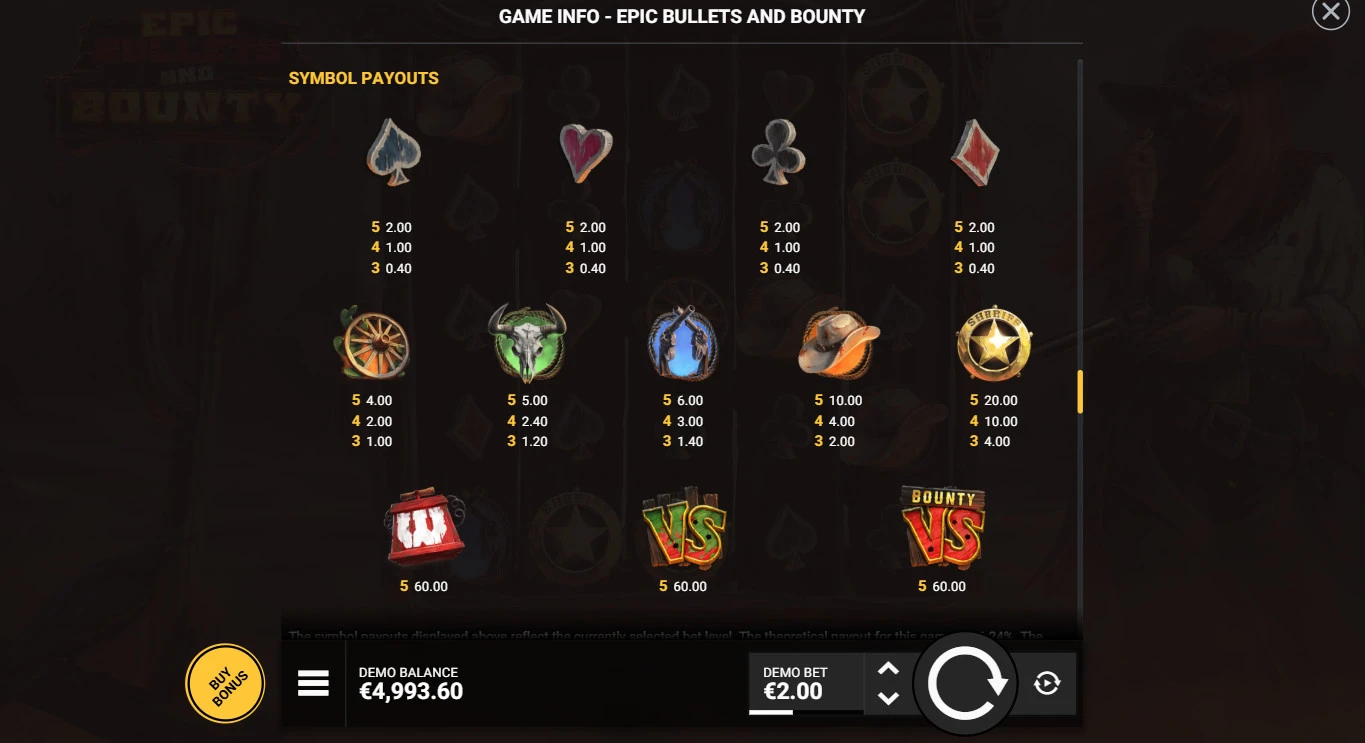 Žaidimo simboliai Epic-Bullets-and-Bounty-simboliai