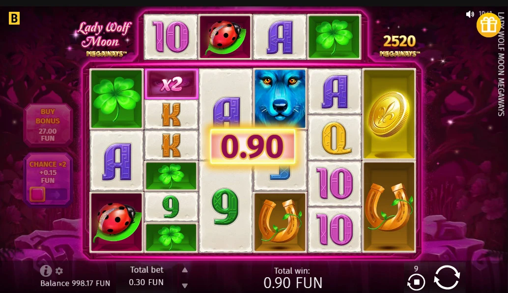 Lady-Wolf-Moon-Megaways-lo&scaron;imų-automatas
