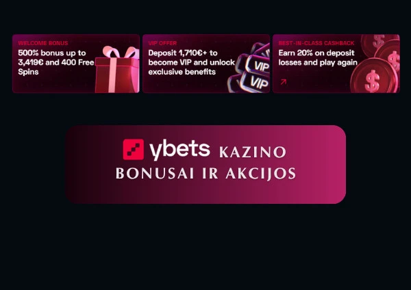 Ybets casino bonusai