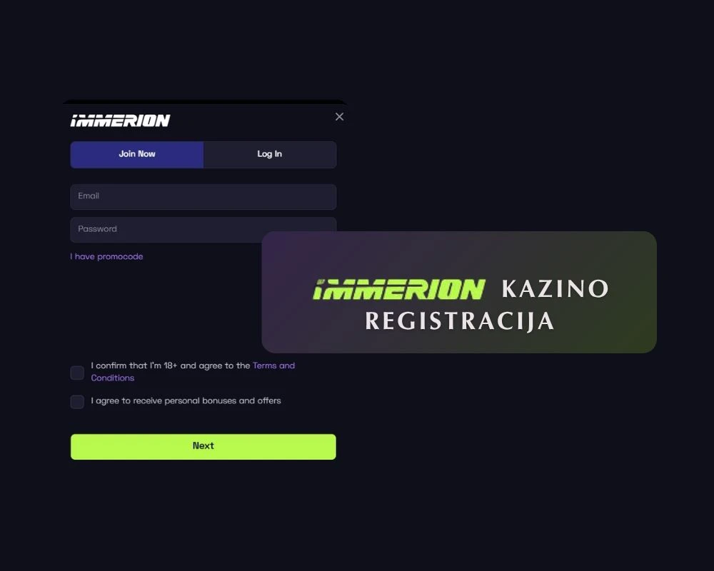 „Immerion“ registracija pradėkite žaisti per kelias minutes
