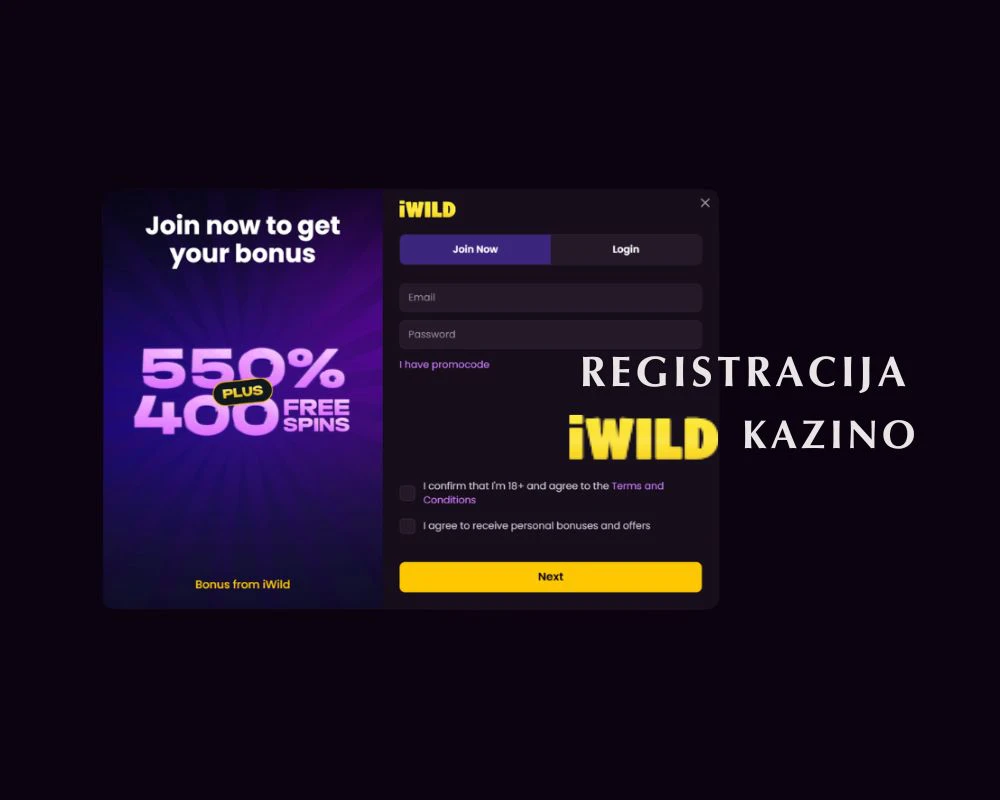 Registracija „iWild“kazino startuok su 550 % premija