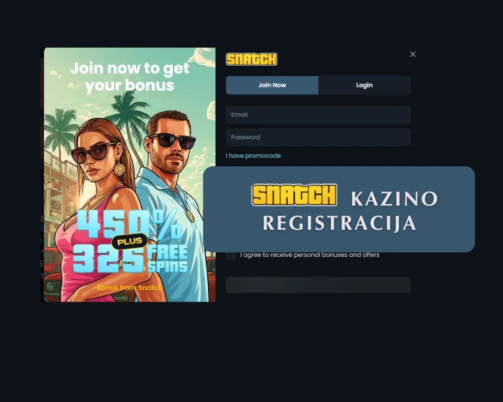 „Snatch“ kazino registracija