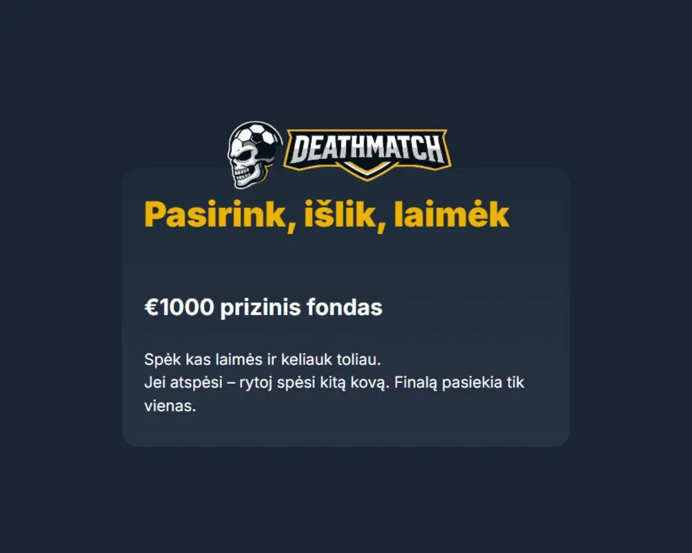 1 000 € prizinis fondas sporto prognozių iššūkyje „Išlikimas“