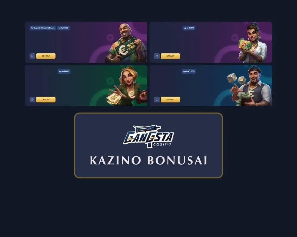 „Gangsta“ kazino bonusai ir akcijos